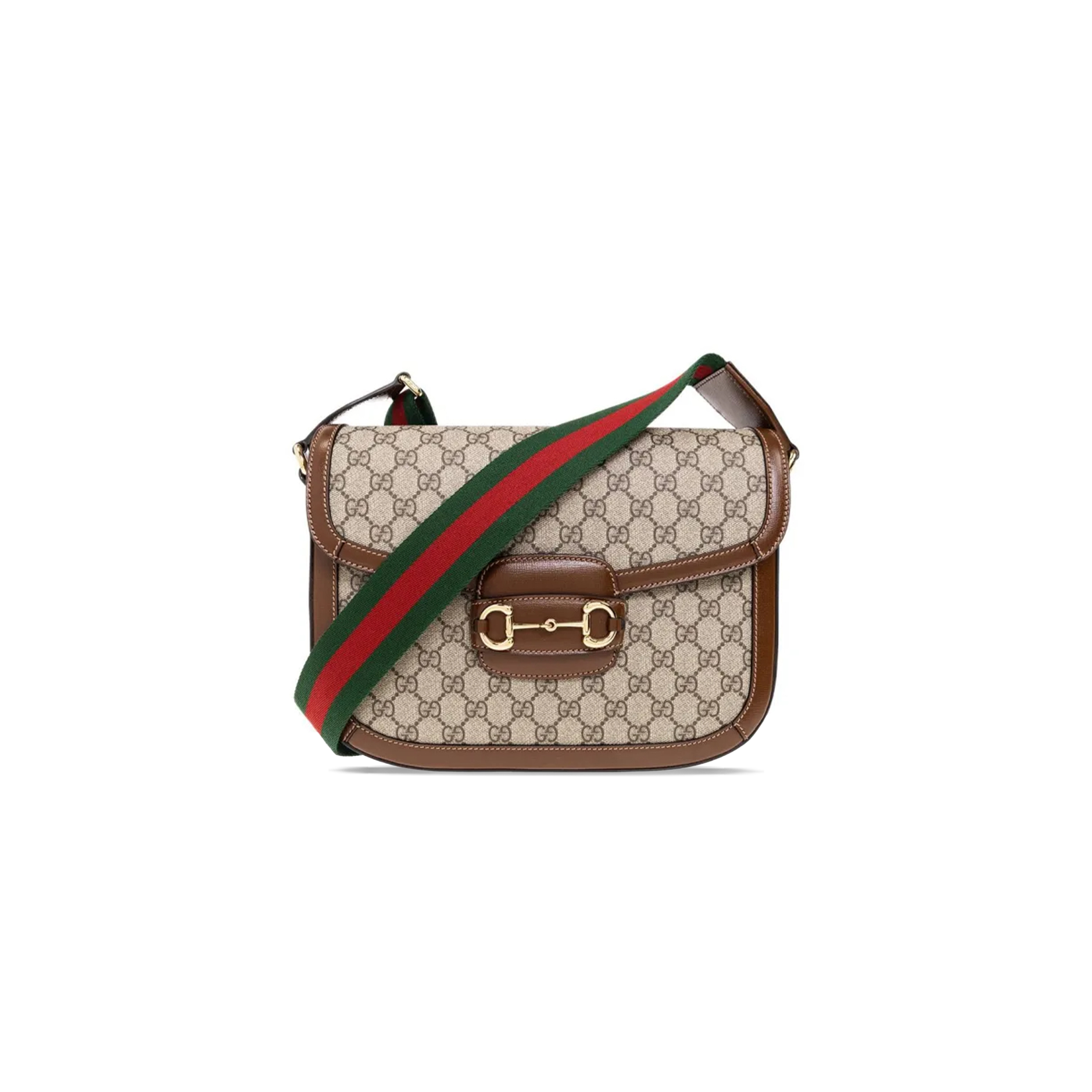 GUCCI HORSEBIT 1955 CANVAS WITH LEATHER SHOULDER BAG 700457HUHHG8565 (30*21*7.5cm)